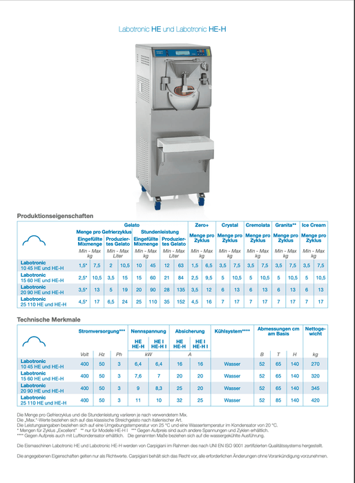 Carpigiani Labotronic HE - I: Efficient professional ice cream maker for gelato - krae - store.com