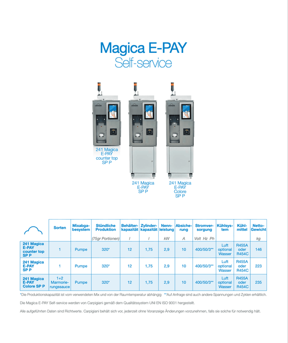 Carpigiani Magica 241: The ultimate self-service machine for perfect soft serve ice cream - krae - shop.com