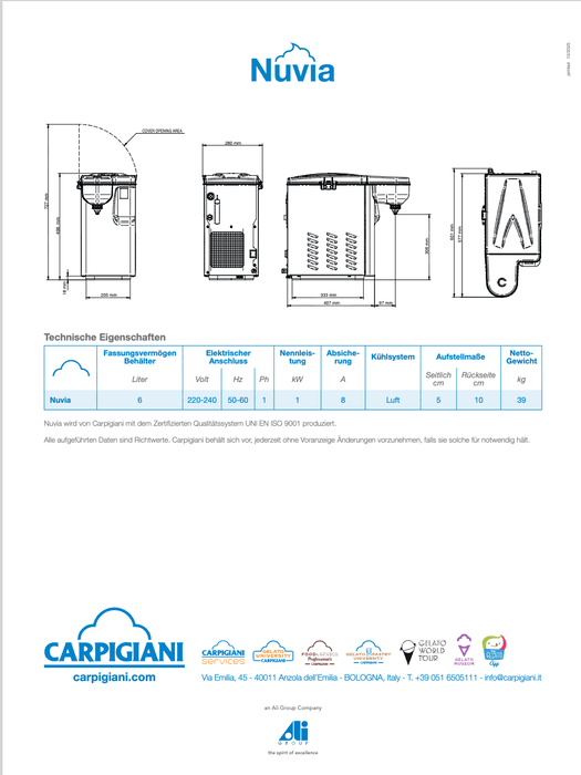 Carpigiani Nuvia: Your professional cream whipper for perfect whipped cream - krae - store.com