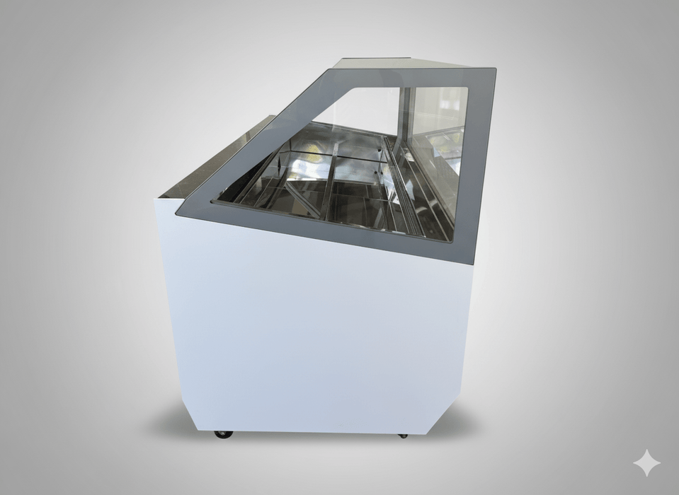 Used ISA MILLENNIUM ST 220 Gelato PRO ice cream display case - top condition (W 220 x D 110 x H 135 cm) - krae - store.com