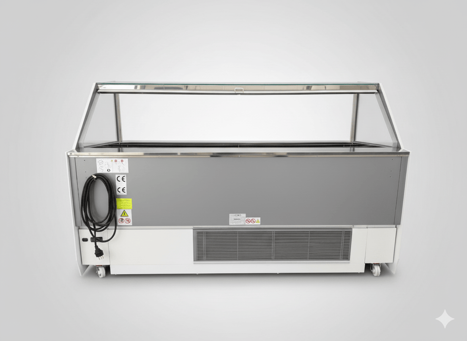 Used ISA MILLENNIUM ST 220 Gelato PRO ice cream display case - top condition (W 220 x D 110 x H 135 cm) - krae - store.com