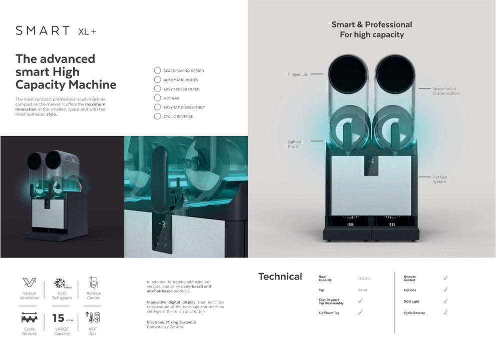 V - Air Smart 3 XL+ | slush machine with 3 containers | display unit (year of manufacture 2024) - krae - store.com