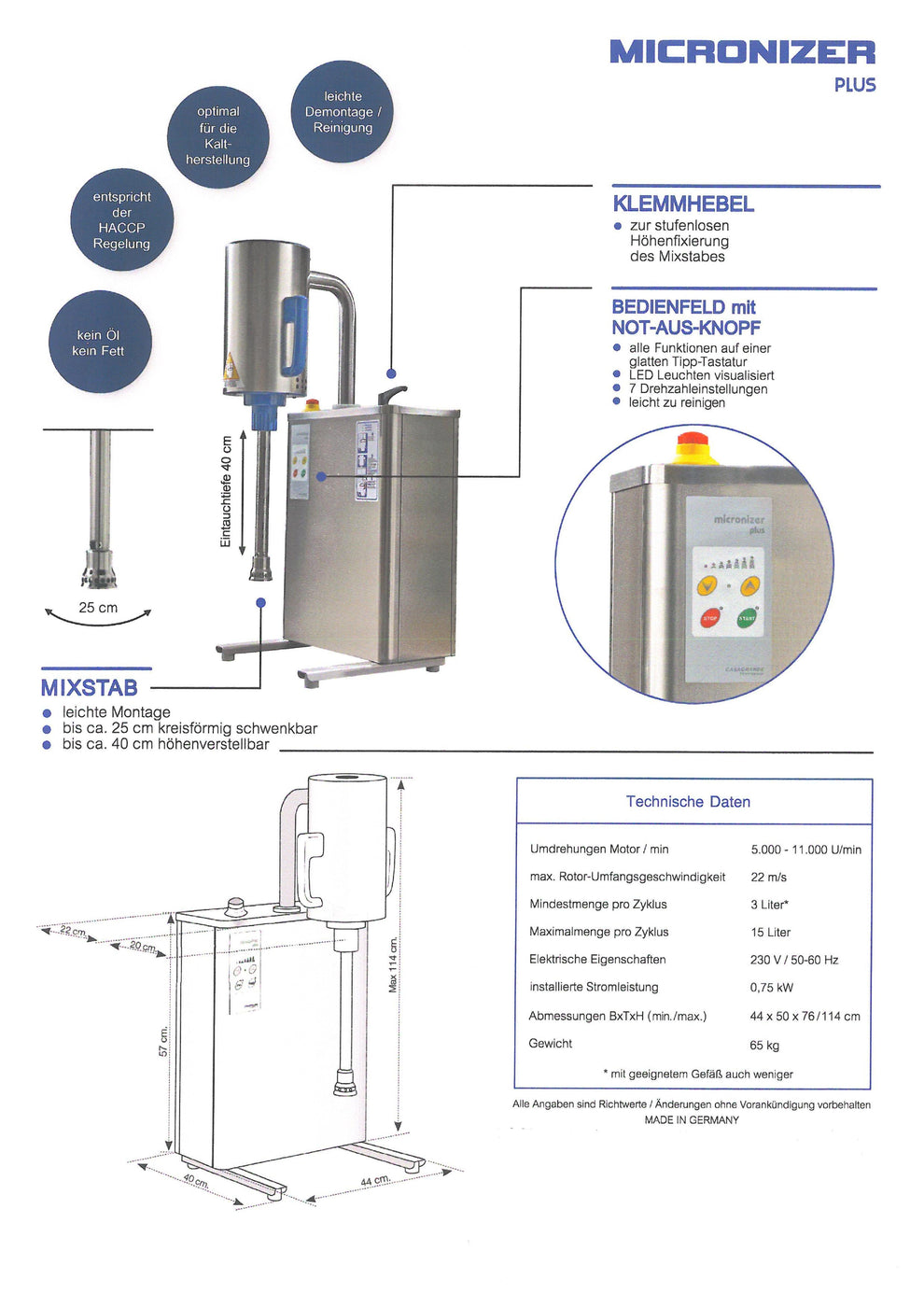 Microniser Machine Using Rods Horizontal Casagrande Micronizer Plus | Mixing and emulsifying device incl. 2 ...